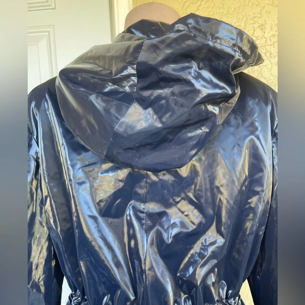 Jane Post Shiny Navy Hooded Utility Jacket - Picture 6 of 16